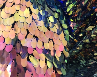 Iridescent Hologram Sequin Fabric: Rainbow Mermaid Dress Material