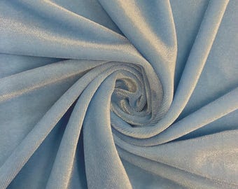 Baby Blue Stretch Velvet Fabric: 60" Wide, Apparel, Costume Mia Fabrics
