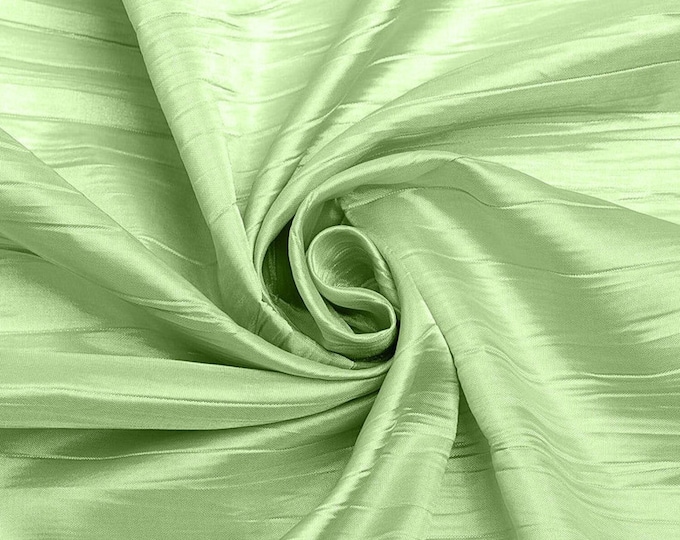 Crushed Taffeta Fabric - Mint - 54" Inch Wide Crushed Taffeta Creased Fabric Sold by The Yard