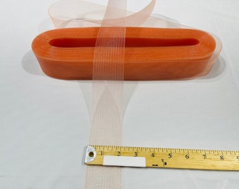 2 Inch Cantaloupe Crinoline Horsehair Braid Trim-Wedding-Bridal-Decorations-Crafts-Sold By The Yard (Pick a Size )