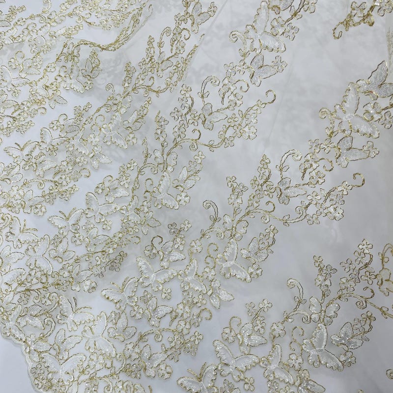 Gold Overlay Lace Fabric - Etsy