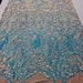 Iridescent Aqua Sequin Fabric: Royalty Embroidered Mesh, Prom Gown - Etsy