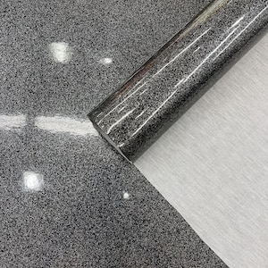 Schwarz Sparkle Glitter Polster Vinyl Stoff - 139 cm breit
