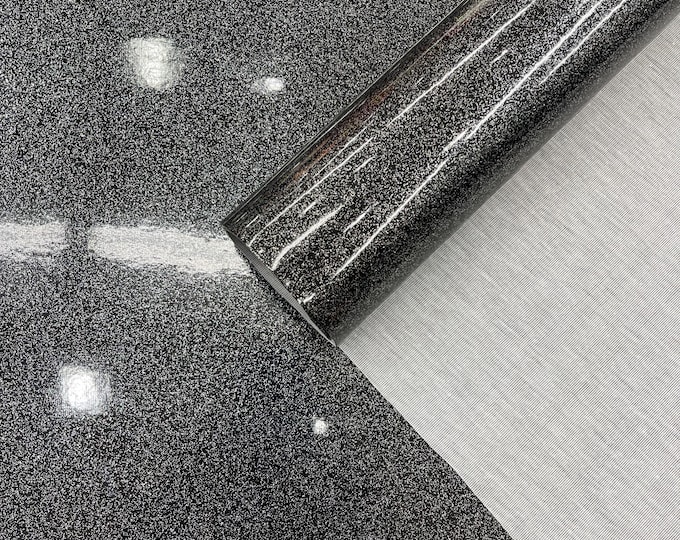 Black Sparkle Glitter Upholstery Vinyl Fabric - 54" Width Sold By The Yard, Sparkle Glitter Vinyl Upholstery