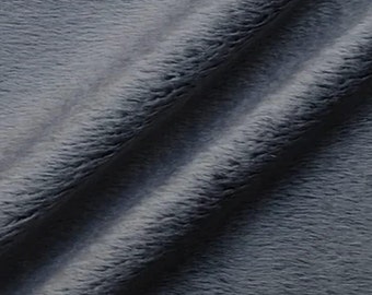 Charcoal Gray Minky Fabric By The Yard, 60” Wide, Ultra Soft Fabric, 3.mm Pile, Used for Blanket, Mia' Fabrics Inc