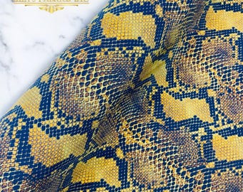 Gold Snake Print Nylon Spandex Fabric - 4 Way Stretch, 60" Wide