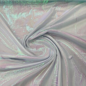 Mia&#39;s Fabrics Inc, Crush Iridescent Mint Shimmer Organza Fabric 45&quot; Wide, C#7 Sells by The Yard