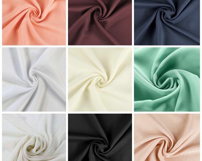 Spandex Chiffon-2 Way Slight Stretch Chiffon Fabric, Imitation Silk 58/60" {Choose quantity}