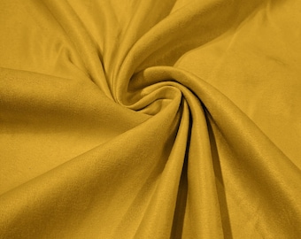 Yellow Faux Micro Suede Fabric: 58" Wide Polyester Upholstery, Crafts - Sold by the Yard
