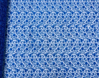Royal Blue Corded Lace Fabric – Floral Embroidered Mesh, Scalloped Edge