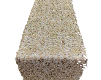 Spider Web Sequins Table Runner: Fancy Event Decor (12" x 90")