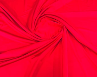 Red Shiny Spandex Fabric: 4-Way Stretch Milliskin, 58" Wide - By The Yard