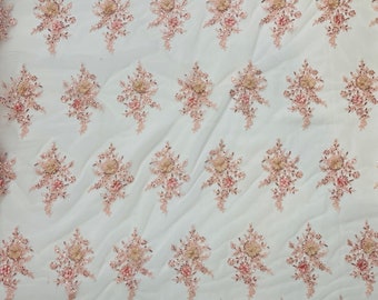 3D-Blumenspitze: Rosa Gestickte Pailletten und Perlen