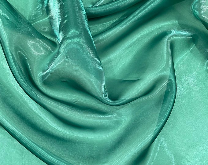 Hunter Green Liquid Organza Fabric: Glossy Sheer Organza Apparel Decor, 60" Wide By The Yard