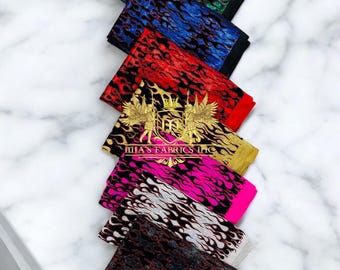 Flame Design Nylon Spandex Fabric: Hologram Glitter 4-Way Stretch