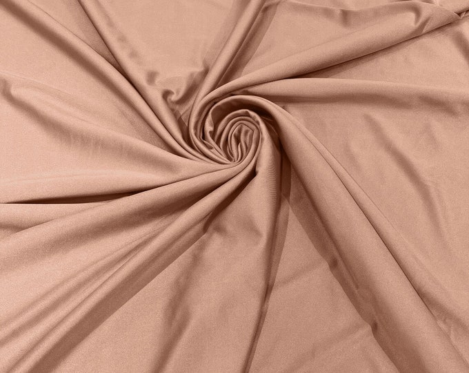 Skin Shiny Milliskin Nylon Spandex Fabric 4 Way Stretch Prom-Gown-Dress, 58" Wide Sold by The Yard (Pick a Size)