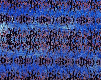 Royal Blue Flame Hologram Spandex Fabric: 4-Way Stretch