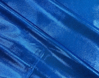 Blue Foggy Foil all over Foil Metallic Spandex Fabric: Stretch Swimwear Costume 60" Wide