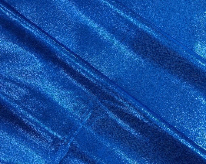 Blue Foggy Foil all over Foil Metallic Spandex Fabric: Stretch Swimwear Costume 60" Wide