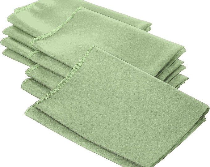 Sage Polyester Poly Poplin Napkin 18 by 18-Inch, Napkins Ideal for Parties, Weddings and Dinners
