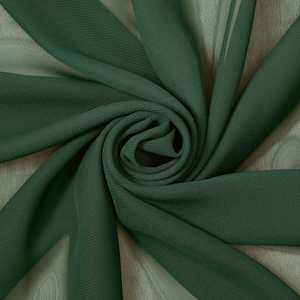 Hunter Green Chiffon Fabric: Hi Multi Polyester, 58-60" Wide