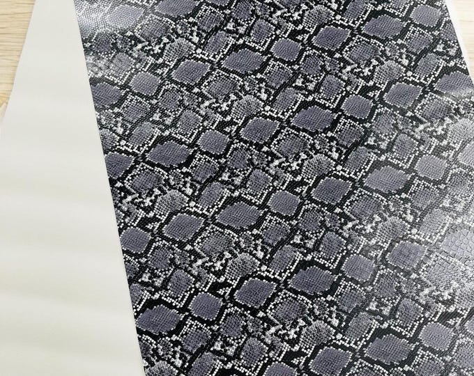 Gray Snake Skin Embossed Vinyl - Python Snake Upholstery Accessory Design Vinyl Faux Leather Sold by the Yard