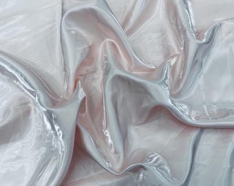 Blush Pink Crystal Satin Fabric By The Yard: Liquid Bridal Satin