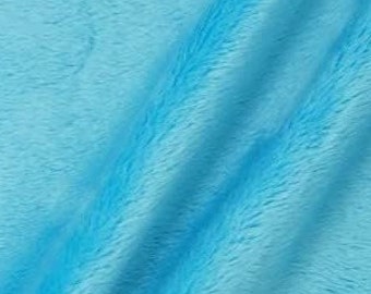 Turquoise Minky Fabric By The Yard, 60” Wide, Ultra Soft Fabric, 3.mm Pile, Used for Blanket, Mia' Fabrics Inc