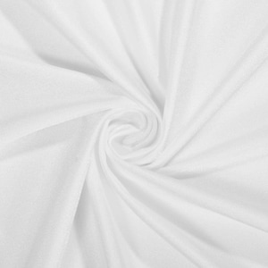 White Shiny Milliskin Nylon Spandex Fabric 4 Way Stretch Prom-Gown-Dress, 58&quot; Wide Sold by The Yard (Pick a Size)
