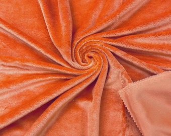 Orange Minky Fabric By The Yard: Ultra Soft 60" Wide, 3mm Pile