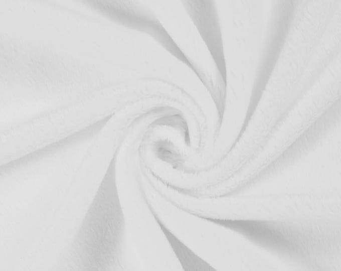 White Ultra Soft Minky Fabric By The Yard - 60" Wide, 3mm Pile