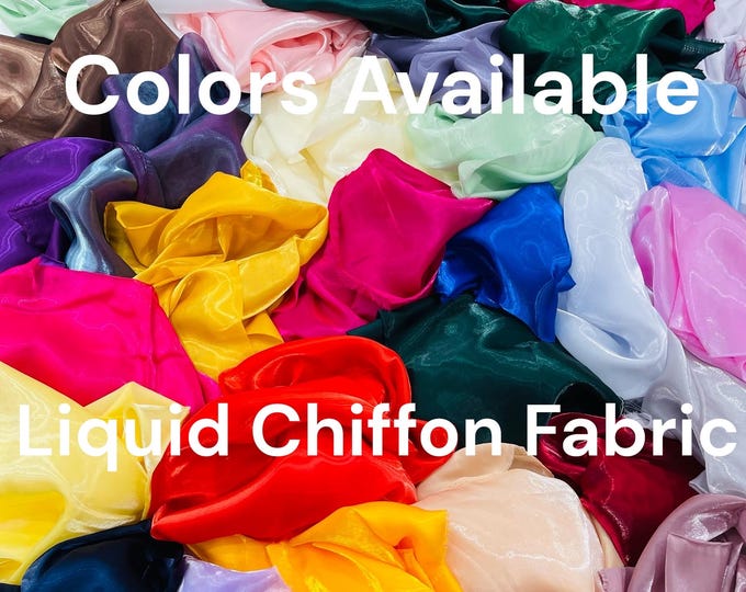 Ultra Glossy Shimmer Chiffon Fabric: Bridal Liquid Crystal, 100% Polyester By The Yard