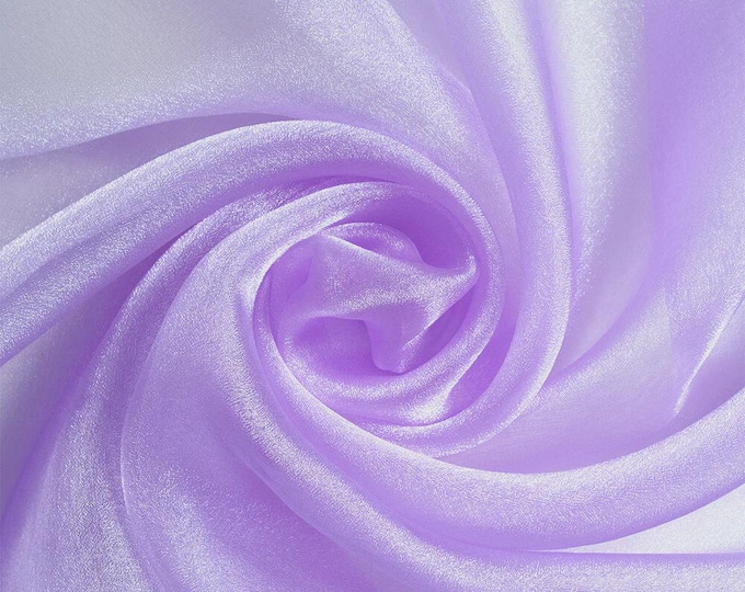 Lilac Sparkle Crystal Organza Fabric: Sheer Shiny Material, 60" Wide