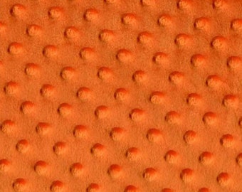 Orange Minky Dimple Dot Fabric: Soft Polyester Cuddle Material
