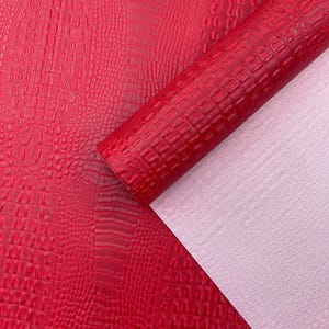 Red Crocodile Marine Vinyl Fabric: Waterproof Outdoor Upholstery - Auto/Boat