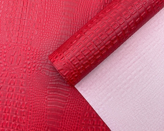 Red Crocodile Marine Vinyl Fabric: Waterproof Outdoor Upholstery - Auto/Boat