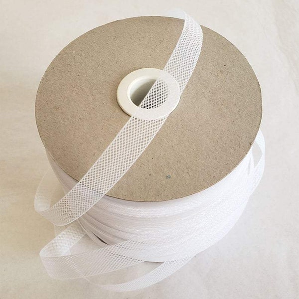 1/2 Inch White Crinoline Horsehair Braid Trim-Wedding-Bridal-Decorations-Crafts-Sold By The Yard (Choose The Quantity)