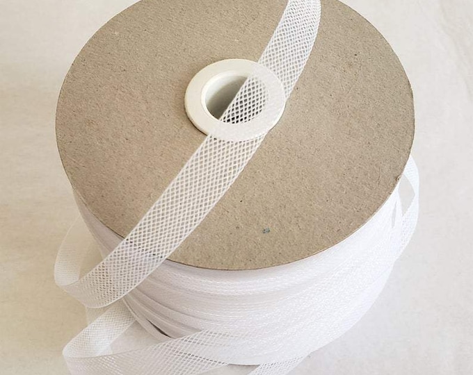 1/2 Inch White Crinoline Horsehair Braid Trim-Wedding-Bridal-Decorations-Crafts-Sold By The Yard (Choose The Quantity)