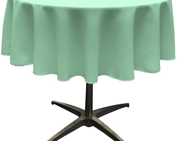 Mia's Fabrics Inc, Mint Tablecloth Polyester Poplin Tablecloth Inch Round Banquet Cloth, Wrinkle Resist Quality (Pick a Size)