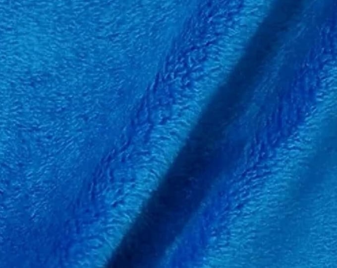 Royal Blue Minky Fabric By The Yard, 60” Wide, Ultra Soft Fabric, 3.mm Pile, Used for Blanket, Mia' Fabrics Inc