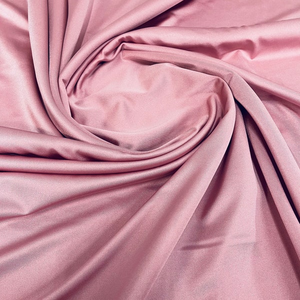 Dusty Rose Shiny Milliskin Nylon Spandex Fabric 4 Way Stretch Prom-Gown-Dress, 58" Wide Sold by The Yard (Pick a Size)