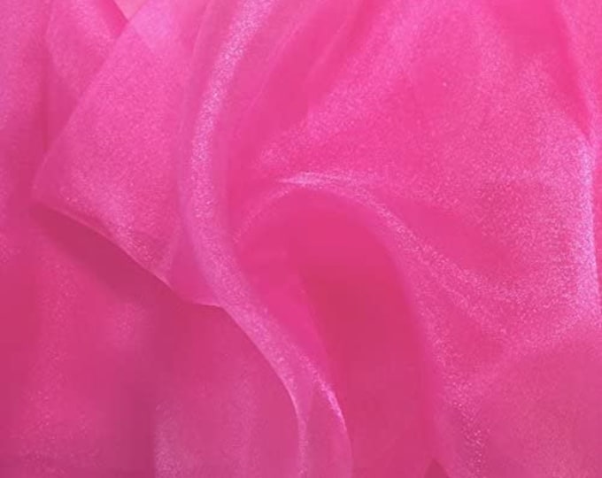 American Beauty Sparkle Crystal Sheer Organza Fabric Shiny for Fashion, Crafts, Decorations 60", by the Yard (Pick a Size)