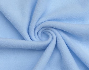 Baby Blue Soft Anti-Pill Polar Fleece Fabric: 60" Wide, Sold by The Yard