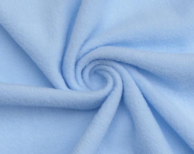 Baby Blue Soft Anti-Pill Polar Fleece Fabric: 60" Wide, Sold by The Yard