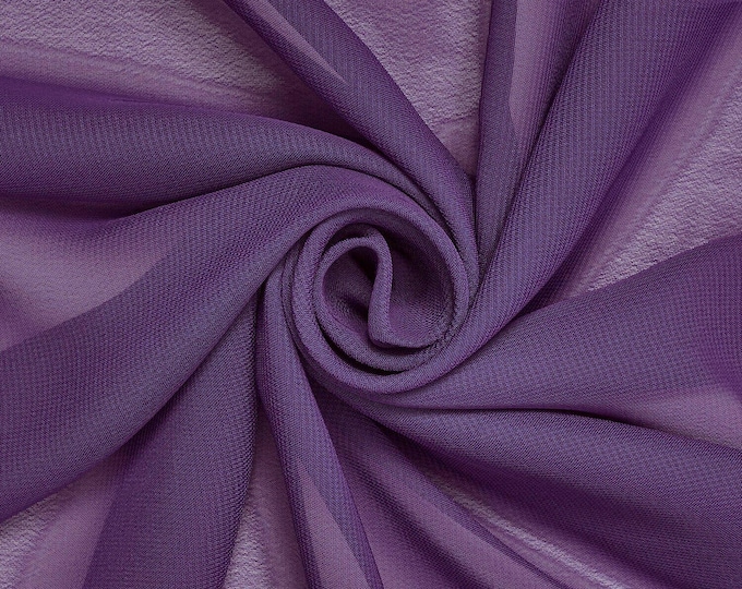 Eggplant Chiffon Fabric: Hi Multi Polyester, 58-60" Wide, By The Yard