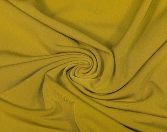 Mustard ITY Knit Fabric: 2-Way Stretch Spandex Polyester, Sold By The Yard