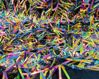 Iridescent Sword Sequins Fabric: Multicolor Costume Craft Fabric
