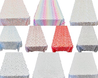 3D Butterfly Tablecloth - USA Made Polyester Mesh, Party Wedding Decor (52" x 102")