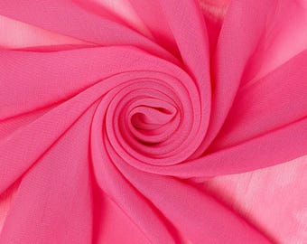 Fuchsia Chiffon Fabric: Hi Multi Polyester, 58-60" Wide