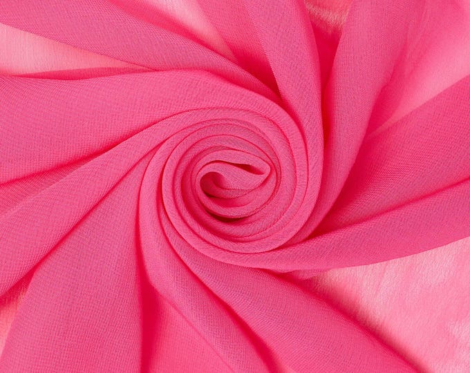 Fuchsia Chiffon Fabric: Hi Multi Polyester, 58-60" Wide